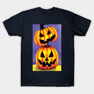 Halloween Scary Evil Pumpkin Funny Pumpkin Head T-Shirt